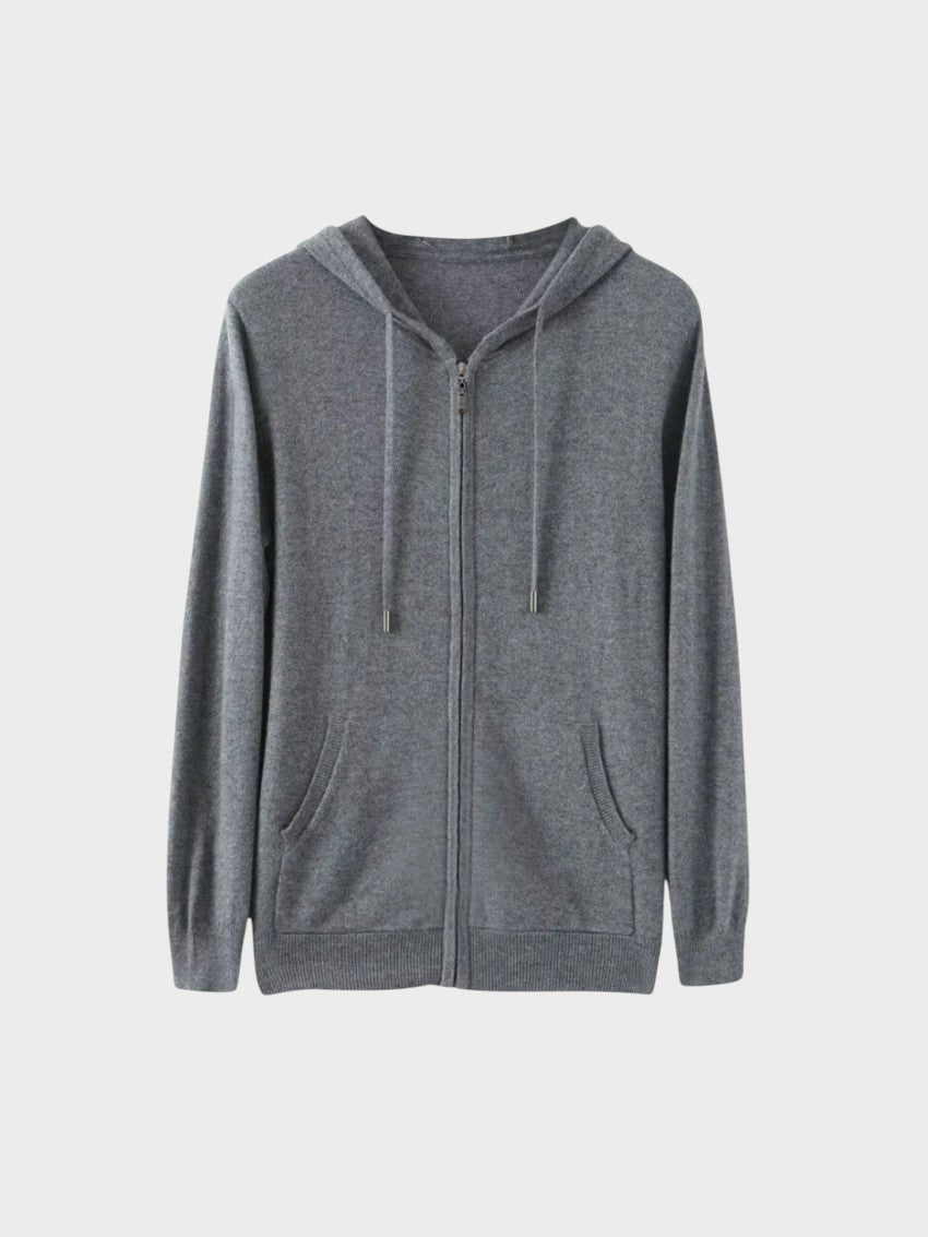 Cashmere Strik Zip Vest - Mørkegrå