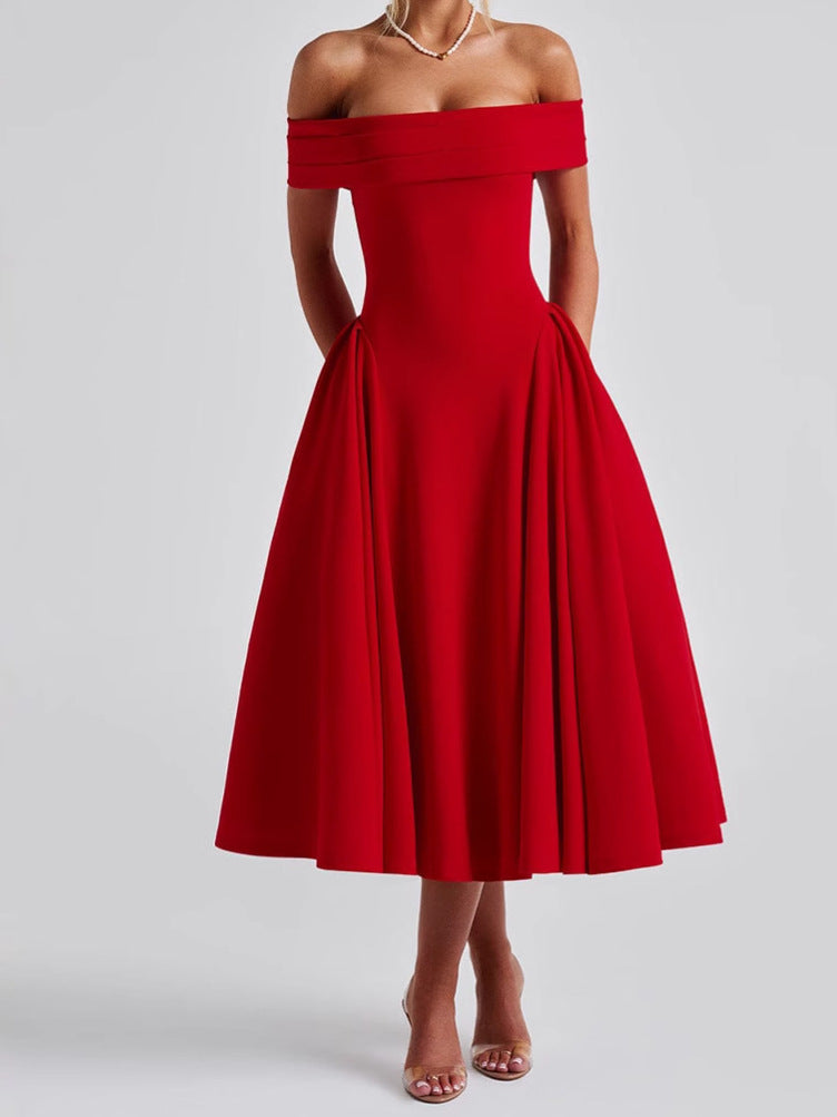 Rens | Off-shoulder A-line Midikjole