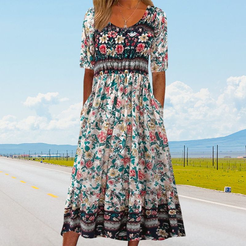 SAEL™ Boheme Elegance – Blød Bomuldskjole