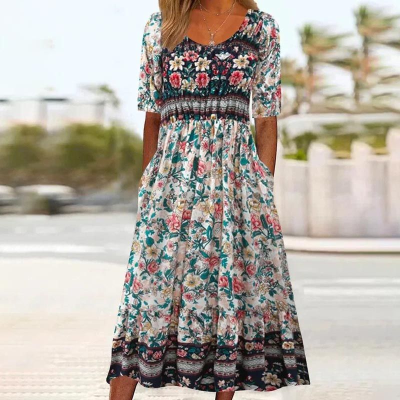 SAEL™ Boheme Elegance – Blød Bomuldskjole