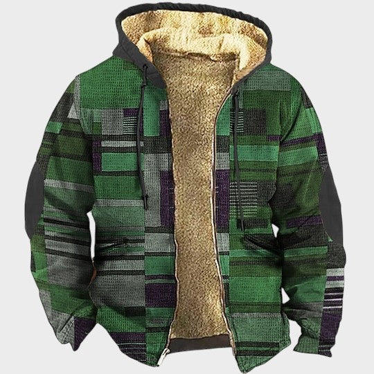 Mathias | Farverig Fleece-foret Jakke