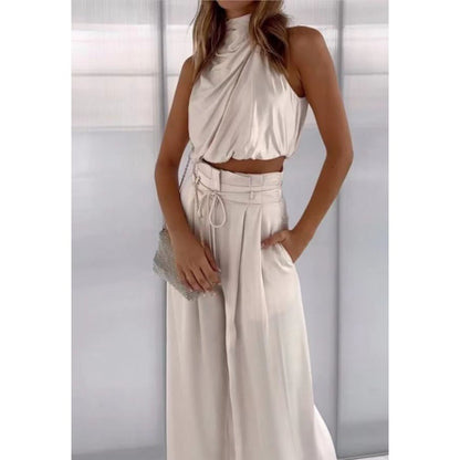 Miley | Elegant satin sæt med åben ryg til damer