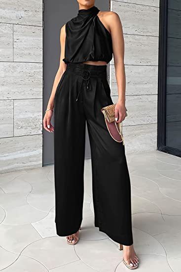 Miley | Elegant satin sæt med åben ryg til damer
