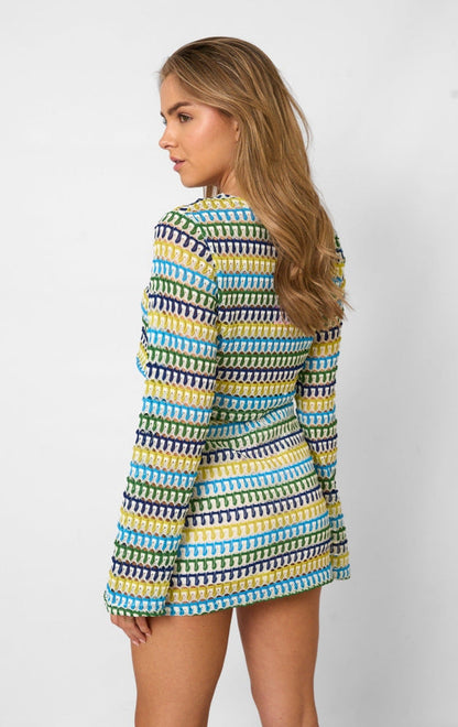 Via | Elegant og Trendy Crop-kjole med Cloche-Ærmer