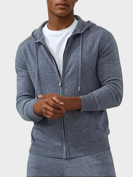 Cashmere Strik Zip Vest - Mørkegrå