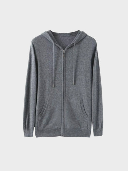 Cashmere Strik Zip Vest - Mørkegrå