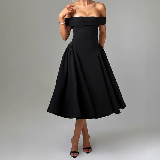 Rens | Off-shoulder A-line Midikjole