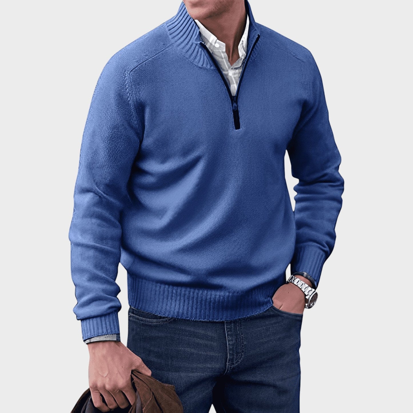 Kasper | Elegant cashmere sweater med lynlås