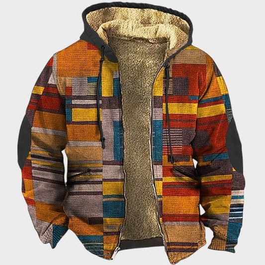Mathias | Farverig Fleece-foret Jakke